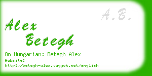 alex betegh business card